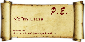 Pákh Eliza névjegykártya